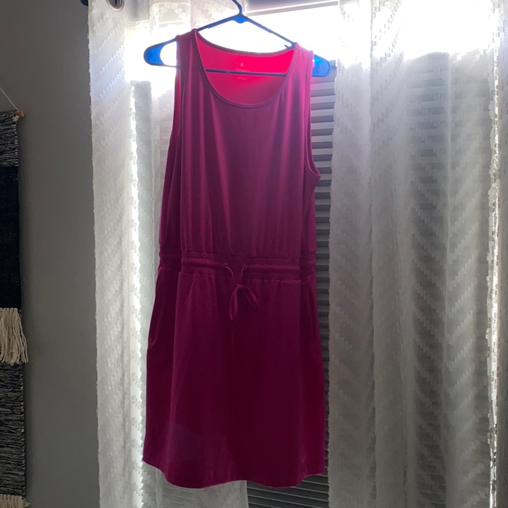 Lou & Grey for Ann Taylor hot pink dress jumper with pockets
